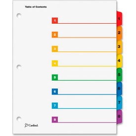 Cardinal OneStep Printable T.O.C. Divider Printed 1 8 9""x11"" 8 Tabs White/Multicolor