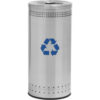 Precision® Stainless Steel Round Open Top Imprinted Recycling Can 25 Gallon