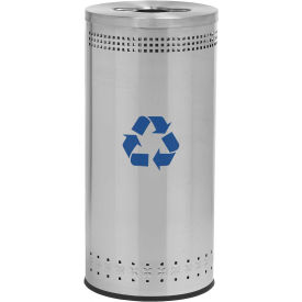 Precision® Stainless Steel Round Open Top Imprinted Recycling Can 25 Gallon