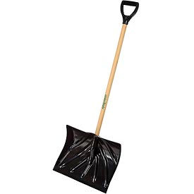 Union Tools® 1627400 18"" Poly Combo Snow Shovel W/ Wood D-Grip Handle