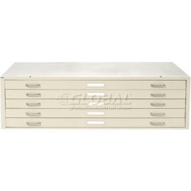 Interion® 5 Drawer Blueprint Flat File Cabinet 53-3/4W Putty