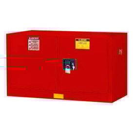 Justrite® Piggyback Paint & Ink Cabinet w/ Manual 2 Doors 17 Gal. Cap. 43""W x 18""D x 24""H