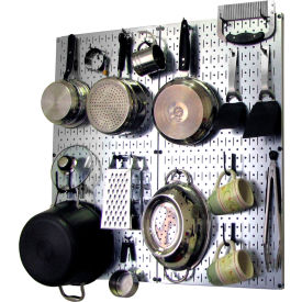 Wall Control Kitchen Pegboard Pack Storage & Organization Kit Galvanized Black 32"" X 32"" X 6""