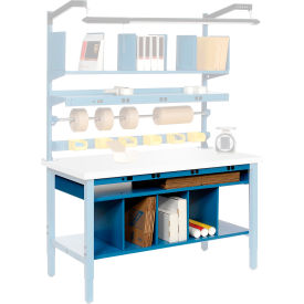 Global Industrial™ Steel Lower Shelf w/Dividers 60""W x 31""D Blue
