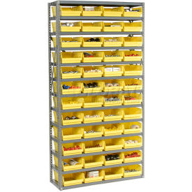 Global Industrial™ Steel Shelving - Total 72 4""H Plastic Shelf Bins Ivory - 36x18x72-13 Shelves