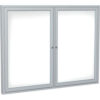 Ghent Enclosed Whiteboard 2 Door 48""W x 36""H White Porcelain w/Silver Frame