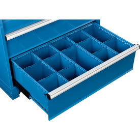 Global Industrial™ Dividers for 10""H Drawer of Modular Drawer Cabinet 36""Wx24""D Blue