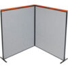 Interion® Deluxe Freestanding 2-Panel Corner Room Divider 60-1/4""W x 73-1/2""H Gray