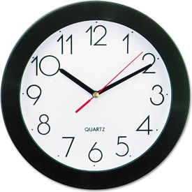 Universal® Bold Round Wall Clock 9.75"" Overall Diameter Black Case 1 AA