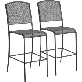 Global Industrial™ Outdoor Bar Stool Steel Mesh Black 2 Pack