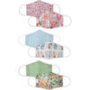 Cloth Face Mask Reusable/Washable 3-Layer Contour Reversible Floral Large 3/Pack