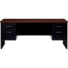 Hirsh Industries® Modular Steel Credenza - Double Pedestal - 72 x 24 - Black/Walnut