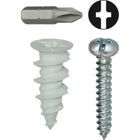 L.H.Dottie® Nylon Walldriller Anchor Kit w/ Combo Pan Head Screw #8 50 Pieces