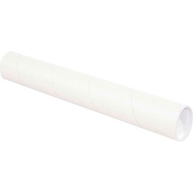 Mailing Tubes With Caps 3"" Dia. x 42""L 0.07"" Thick White 24/Pack