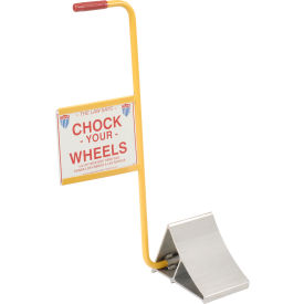 Aluminum Wheel Chock EALUM-7-HS 10""L x 7""W x 8""H with Safety Sign