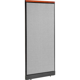 Interion® Deluxe Office Partition Panel with Pass Thru Cable 36-1/4""W x 101-1/2""H Gray