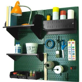 Wall Control Pegboard Hobby Craft Organizer Storage Kit Green/Black 32"" X 32"" X 9""