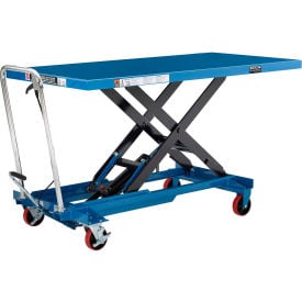 Global Industrial™ Long Deck Mobile Scissor Lift Oversized 63"" x 32"" Platform 1100 Lb Cap.