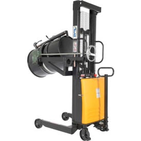 Portable Drum Lifter-Positioner 63"" 12V DC Lift Manual Rotate Clamp Cradle DRUM-LRT-DC