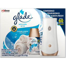 Automatic Air Freshener Starter Kit Spray Unit and Refill Clean Linen 6.2 oz. 4 Kits/Case