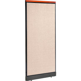 Interion® Deluxe Non-Electric Office Partition Panel with Raceway 36-1/4""W x 101-1/2""H Tan