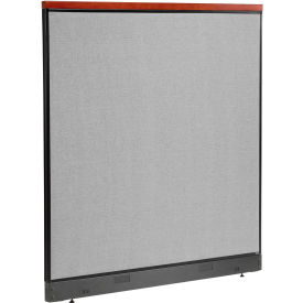Interion® Deluxe Non-Electric Office Partition Panel with Raceway 60-1/4""W x 65-1/2""H Gray
