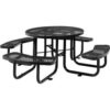 Global Industrial™ 46"" Round Picnic Table Expanded Metal Black