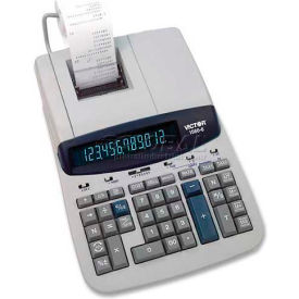 Victor® 12-Digit Calculator 15606 2 Color Printing 8-3/4"" X 12-1/2"" X 2-3/4"" Grey