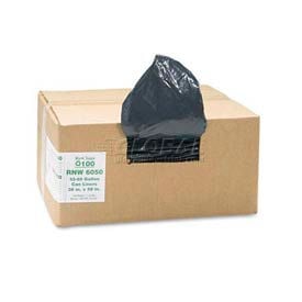 Black Recycled Can Liners - 55 to 60 Gallon 1.25 Mil 100/Case