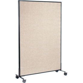 Interion® Mobile Office Partition Panel 48-1/4""W x 75""H Tan