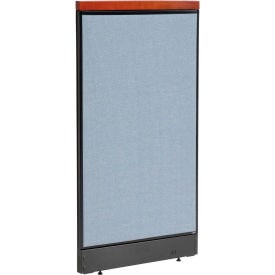 Interion® Deluxe Office Partition Panel with Pass Thru Cable 24-1/4""W x 47-1/2""H Blue