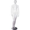 Female Mannequin - Hands by Side Right Knee Bent - Gloss Finish White