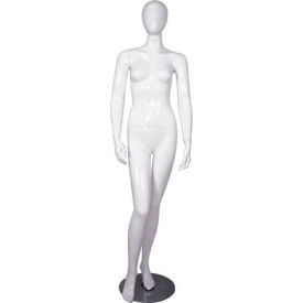 Female Mannequin - Hands by Side Right Knee Bent - Gloss Finish White