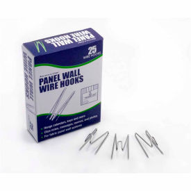 Advantus 75370 Panel Wall Wire Hooks Silver 25 Hooks/Pack