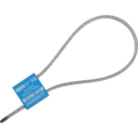 Global Industrial™ Metal Cable Seal 1/8""x12""L Blue 50/Pack