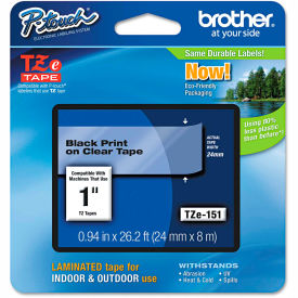 Brother® P-Touch® TZe Labeling Tape 1""W Black on Clear
