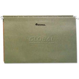 Universal® 1"" Box Bottom Pressboard Hanging Folder Legal Standard Green 25/Box