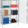 Nexel® 1-Tier 2 Door Security Wire Shelving Unit 2 Shelf 48""Wx14""Dx66""H Chrome Unassembled