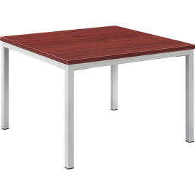 Interion® Wood End Table with Steel Frame - 24"" x 24"" - Mahogany