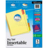 WorkSaver Big Tab Reinforced Dividers Multicolor Tabs 5-Tab Ltr Buff 1/Set