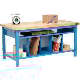 Global Industrial™ Packing Workbench W/Lower Shelf Kit Butcher Block Square Edge 60""W x 36""D