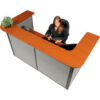 Interion® U-Shaped Reception Station 88"" W x 44""D x 44""H Cherry Counter Gray Panel