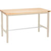 Global Industrial™ 48 x 30 Adjustable Height Workbench Square Tube Leg - Maple Square Edge Tan