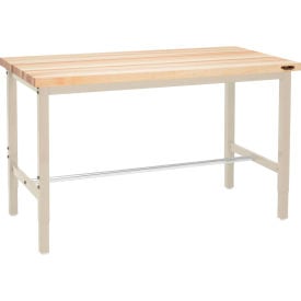 Global Industrial™ 48 x 30 Adjustable Height Workbench Square Tube Leg - Maple Square Edge Tan