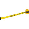 Global Industrial Wall Mount Retractable Belt Barrier Yellow Case W/15' Yellow ""Caution"" Belt