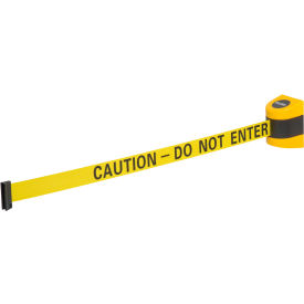 Global Industrial™ Wall Mount Retractable Belt Barrier Yellow Case W/15' Yellow ""Caution"" Belt