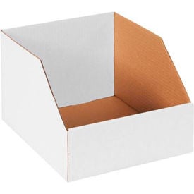 Global Industrial™ Jumbo Open Top Corrugated Bin Boxes 10""Wx12""Lx8""H White