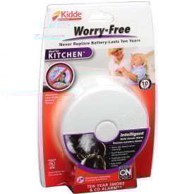Kidde P3010K-CO Worry-Free Smoke & CO Alarm Kitchen 10-Year Sealed Lithium Battery Operated