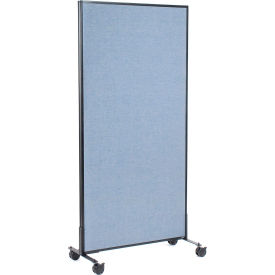 Interion® Mobile Office Partition Panel 36-1/4""W x 99""H Blue