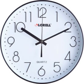 Lorell 12"" Quiet Wall Clock Plastic Case Black